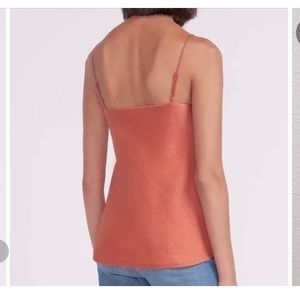 Textured express satin v neck cami- rose NWT